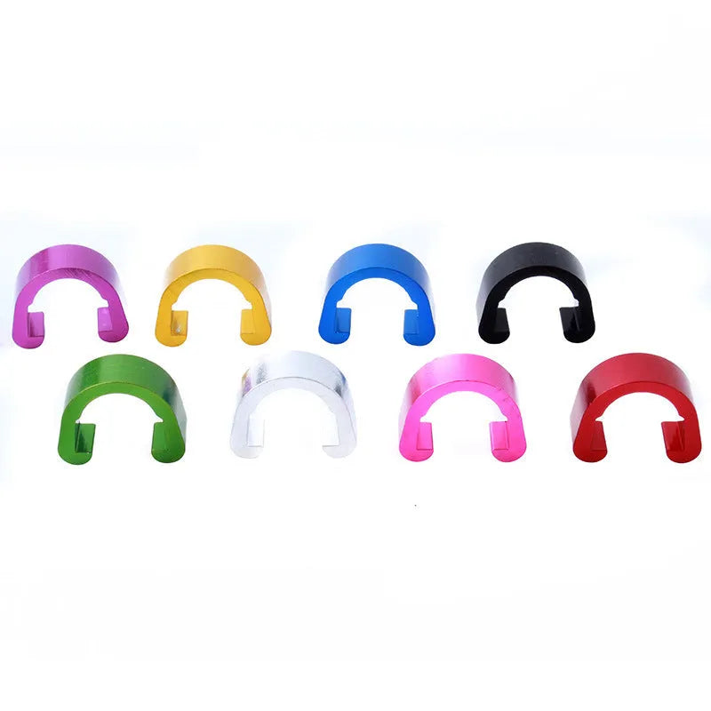 Small aluminium alloy C-shaped buckle in multiple colours for fishing tackle repair.
