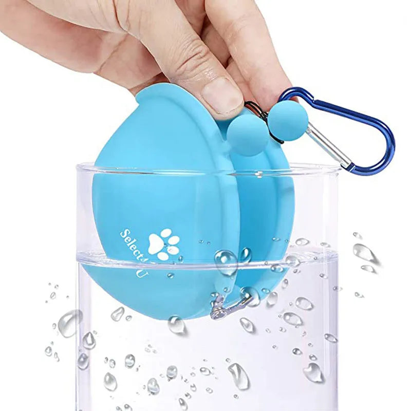 Silicone dog training treat pouch with waist clip in assorted colours