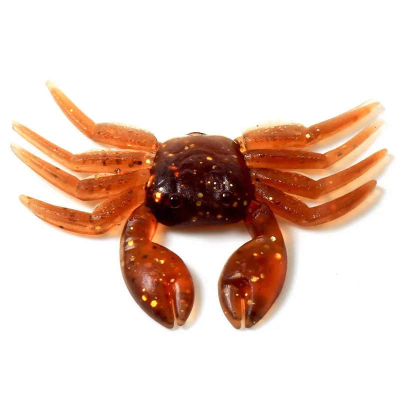 8cm PVC crab fishing lure in red or brown colour option for saltwater and freshwater fishing