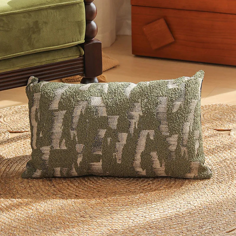 45cm square jacquard cushion cover with retro plant and flower pattern in various colours.