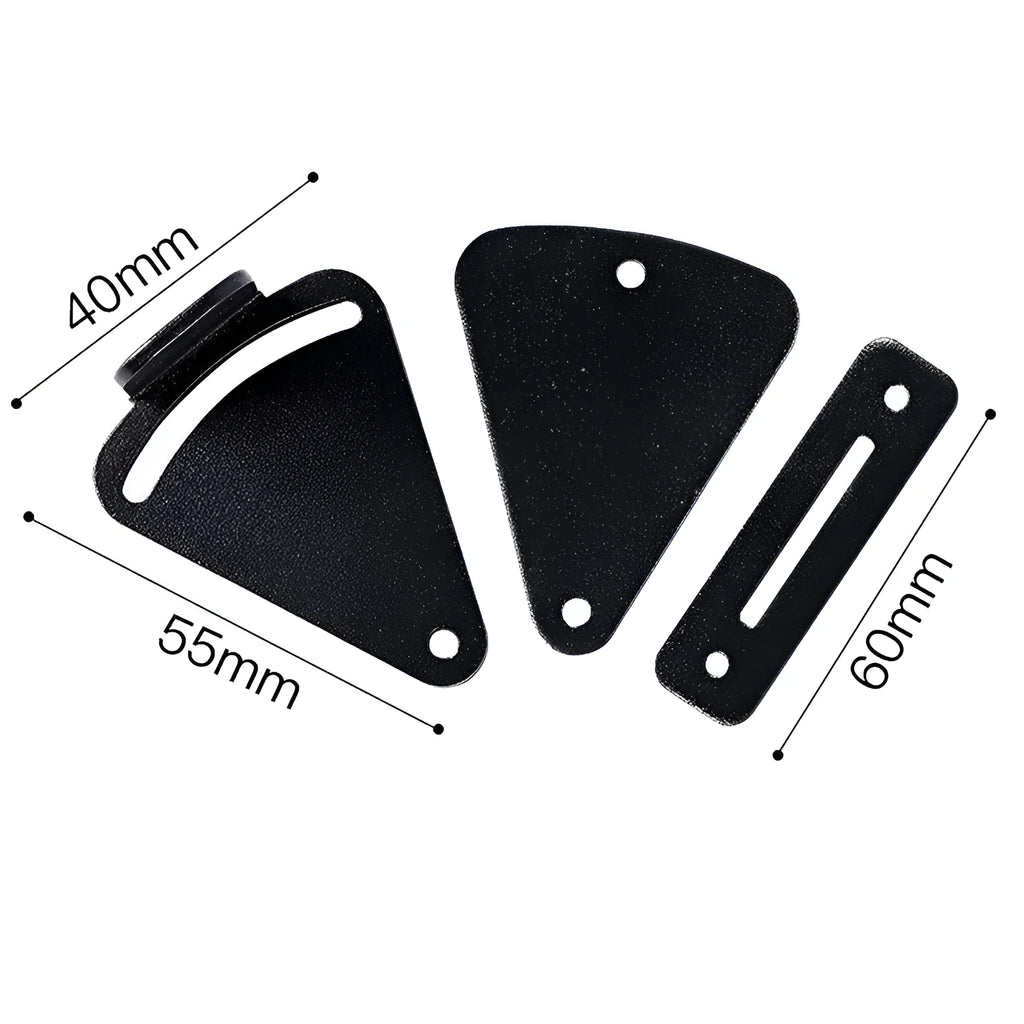 Black stainless steel sliding barn door lock showing S and M size options for different gap measurements