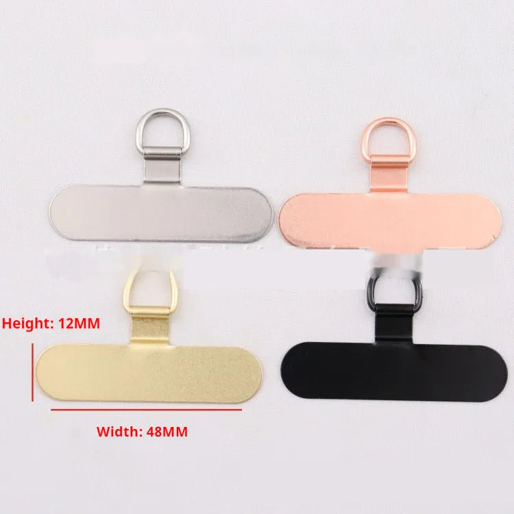 Stainless steel phone clip charging port fixing pad in 304 steel, black colour, on a phone mount