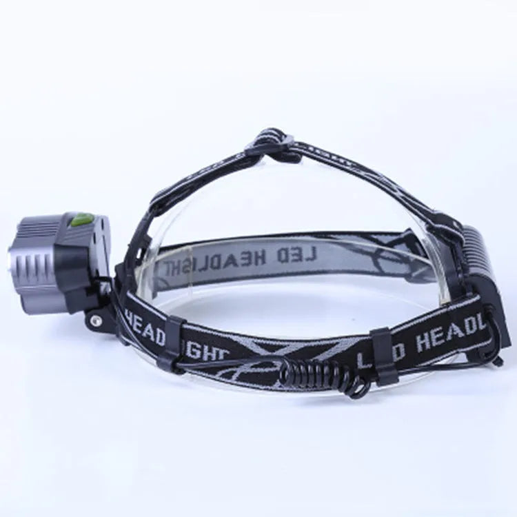 Head-mounted camping headlamp with waterproof construction and long-range fixed focus beam