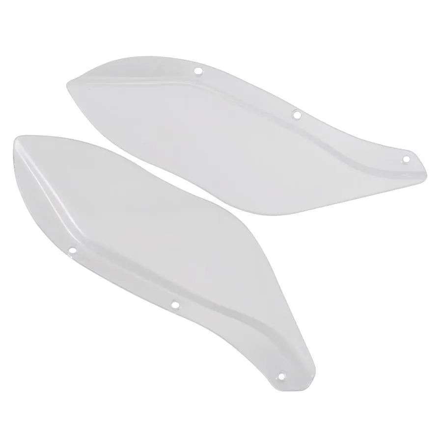 Harley Glide motorcycle side windshield wing head covers in ABS plastic