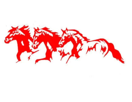 Galloping steed horse design automotive decal sticker for car body, 25cm by 8cm.