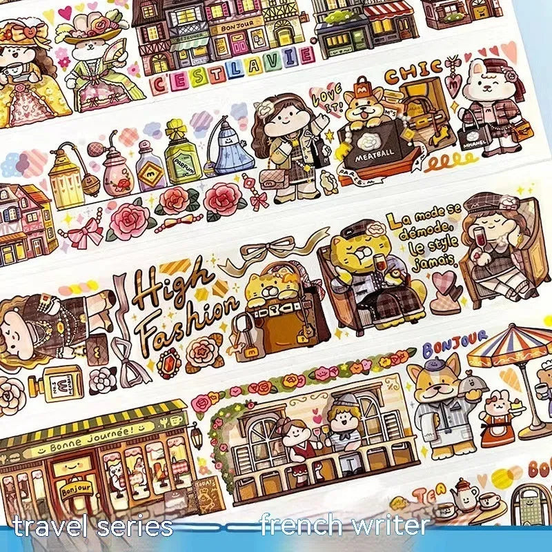 Cute cartoon character stickers for haemorrhoid tape packaging decoration on Japanese paper