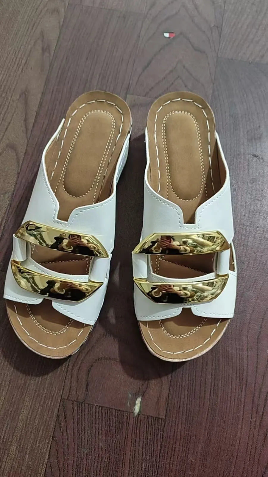 Adult roman style platform sandals in white black khaki sea blue colours with rubber sole