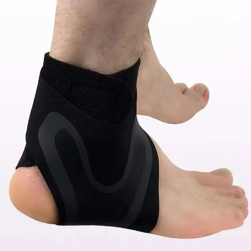 Ankle support brace for left or right foot, shown in adult sizes for sports and recovery.