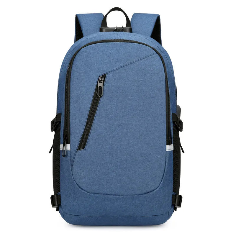 Solid colour Oxford cloth computer backpack with 20-35 litre capacity for men and women.