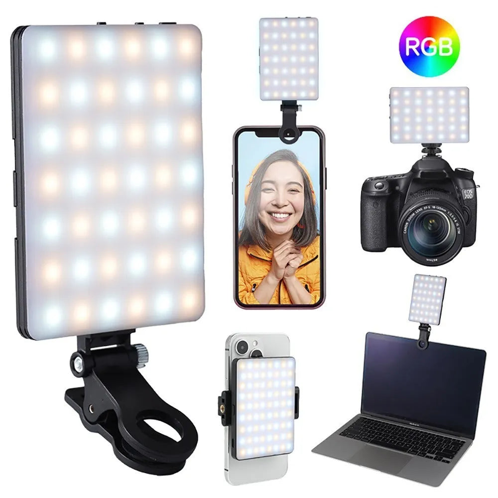 Portable pocket fill light clip attached to mobile phone for live streaming and photography