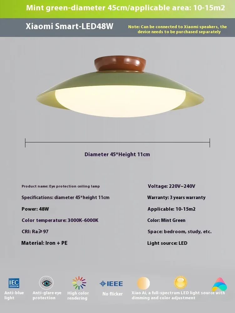 Modern flying saucer shaped ceiling lamp in cream style with minimalist design