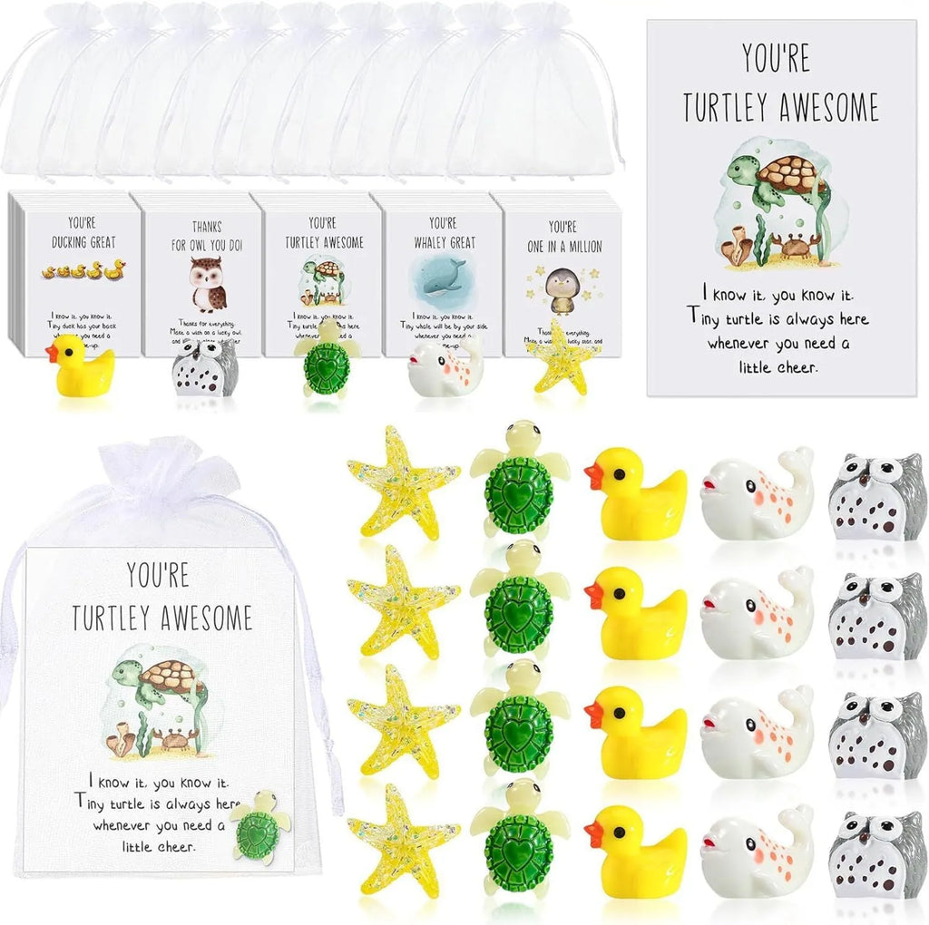Set of resin inspirational greeting cards with pun messages and pen scrape design