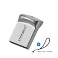 Metal USB flash drive on necklace chain in black or silver with capacity options to 128GB