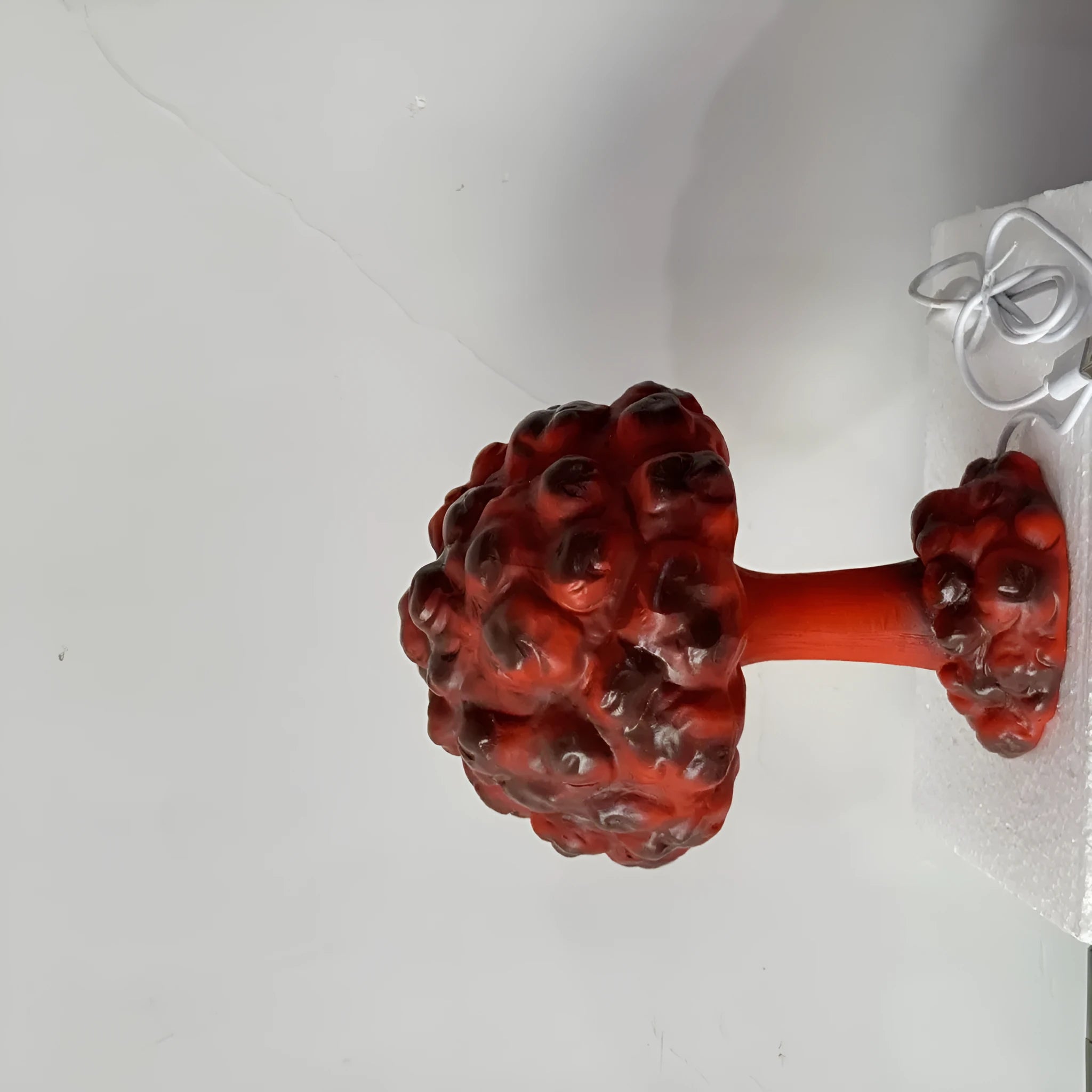 Mushroom cloud shaped modern art table lamp with USB power cable for decorative lighting.