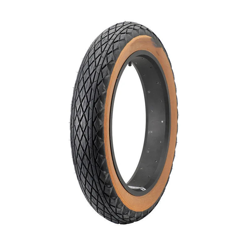 Brown skin edge rubber tyre for snowmobiles and electric beach cars, size 20x4.0 inches.