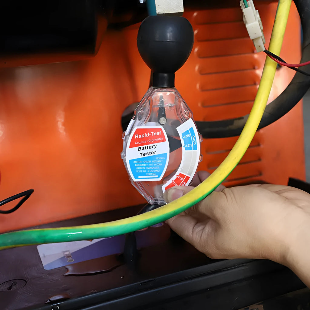 Suction electrolyte hydrometer instrument for testing lead acid battery fluid density