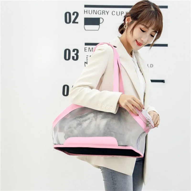 MOORPET leather cat carry bag in solid colour with 25 litre capacity