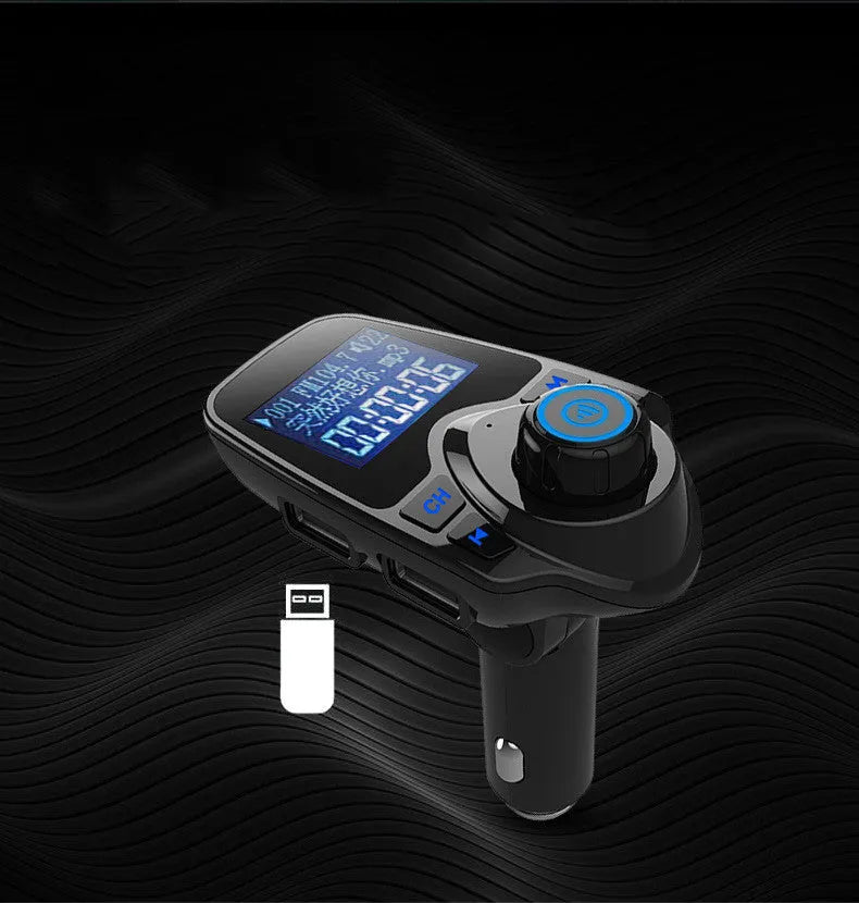 Black G7 Bluetooth FM transmitter car kit for wireless audio streaming and hands-free calling