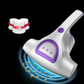 Pink handheld vacuum cleaner for mite removal with dust collection chamber and power cord
