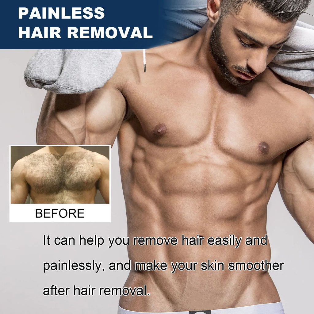 Men's depilatory cream tube for beard, armpit, hand and leg hair removal
