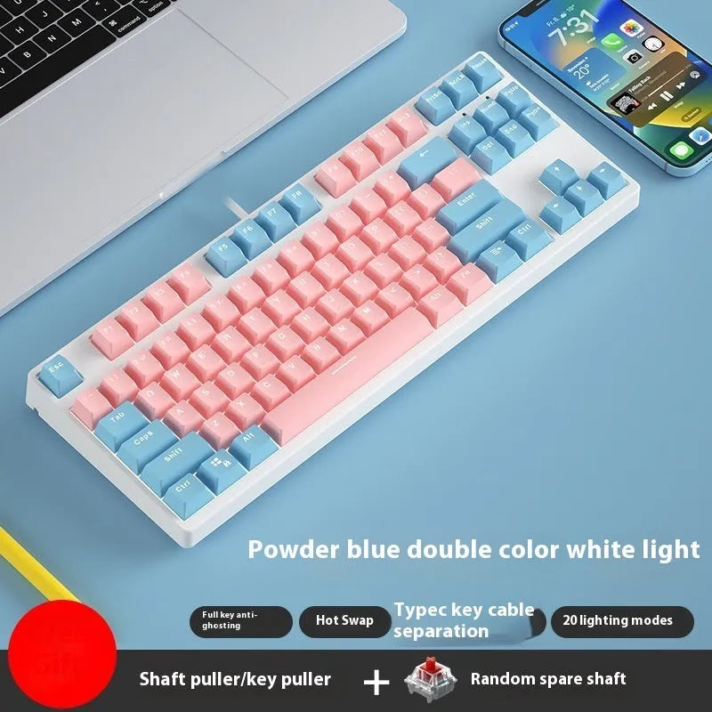 87-key mechanical keyboard with two-tone colour options and hot-plug switch capability