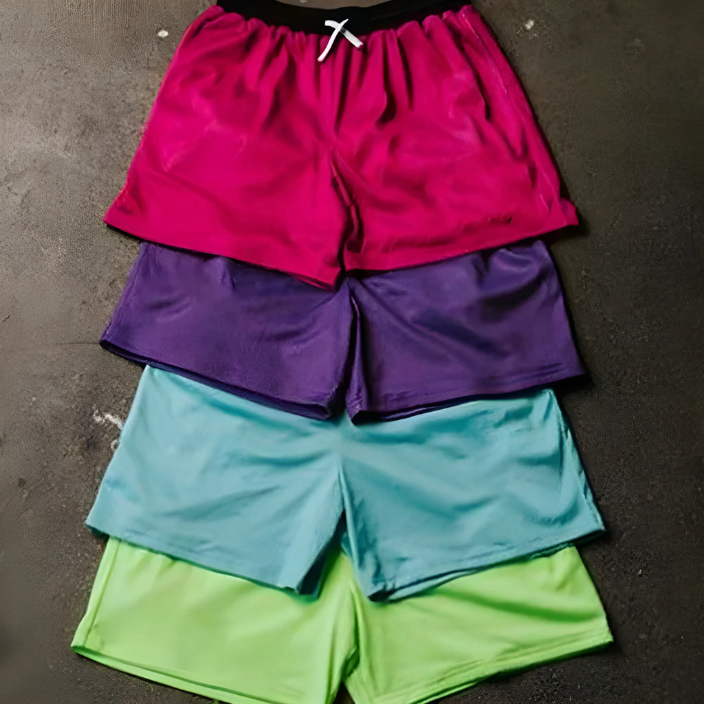 Men's mesh quick-drying shorts in chemical fibre fabric available in five colours