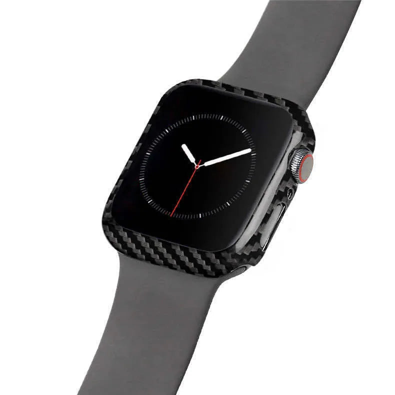 44mm Apple Watch Series 4 leather case in bright black or matt black colour