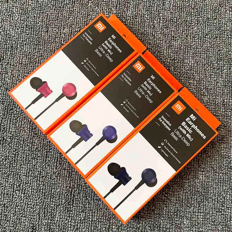 Piston wired in-ear headphones with 3.5mm connector in black, blue and red colour options