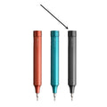Green 24-in-1 precision screwdriver set with magnetic bit storage and multifaceted handle for electronics repair