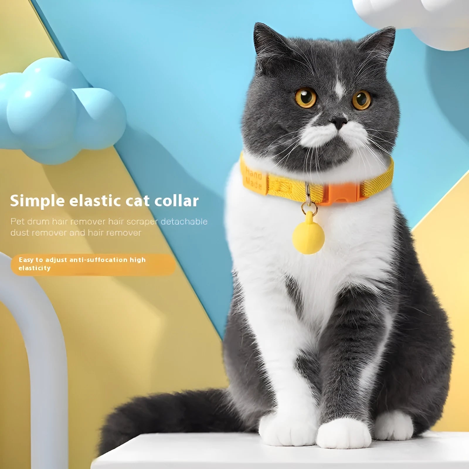 High elasticity polyester pet collar for small dogs in multiple colour options showing monochrome pattern
