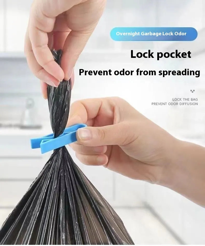 PP plastic non-slip clip for fixing a bin bag to the side of a trash can.