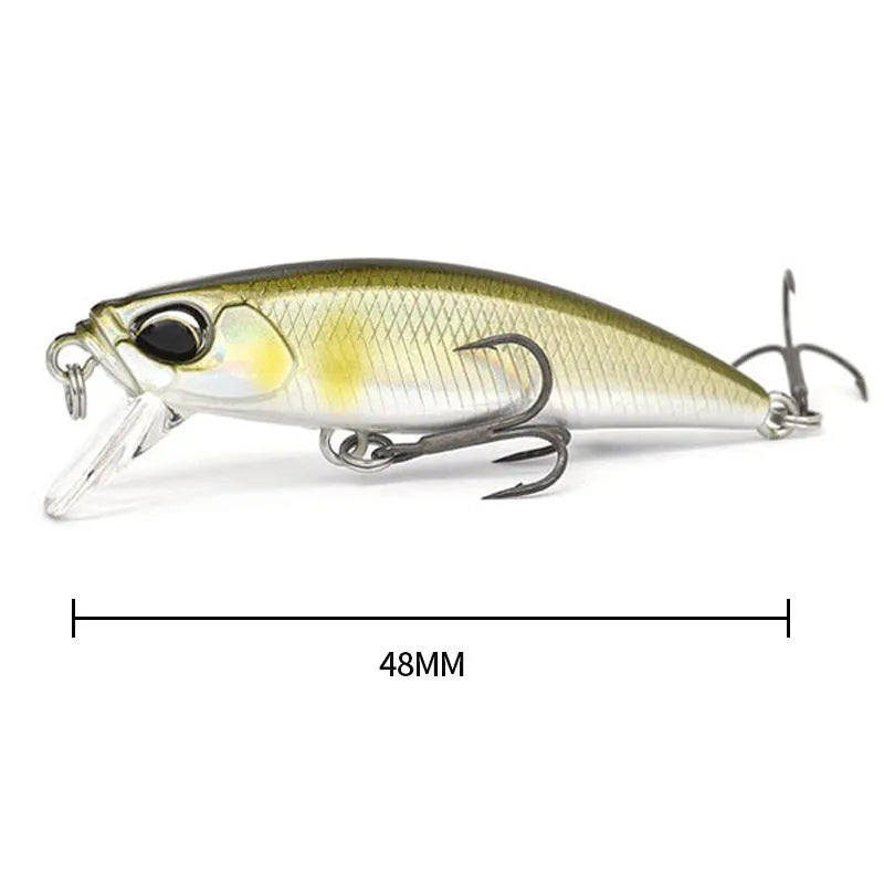 48mm mino fishing lure for snakehead and mandarin fish in various colours.