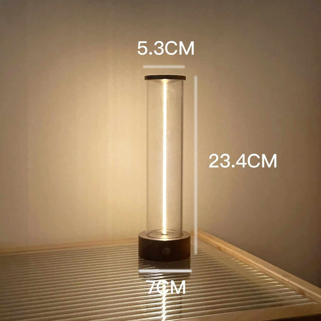 Modern glass LED light strip with magnetic suction for USB charging bedside use