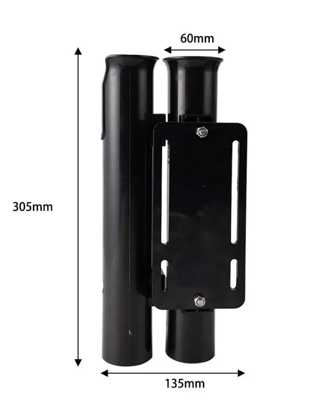 Carbon motorcycle fishing rod rack with plastic frame for rod transport