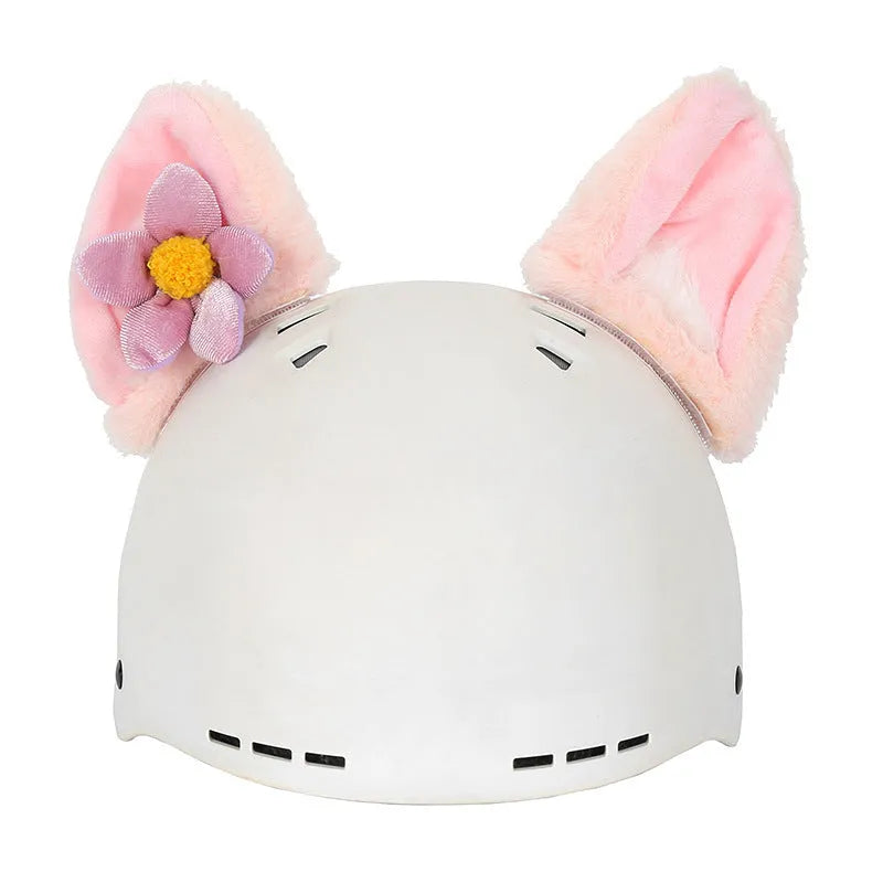 Plush fabric cartoon character helmet cover and matching hat cover set for costumes.