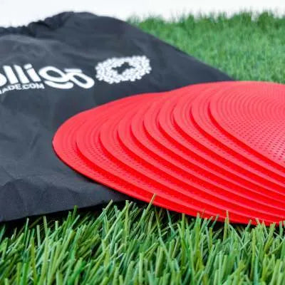 Soft yellow TPE football landmark pad, a flat 23cm disc for field sports target marking.