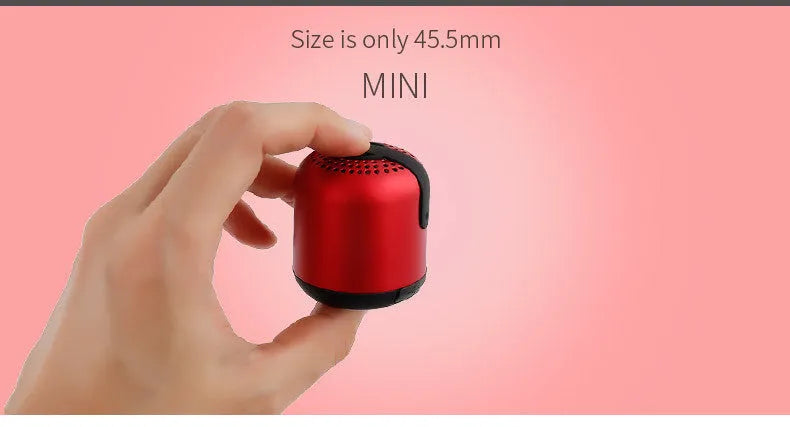 Hieha XQ11 cylindrical metal Bluetooth speaker in black, gold, pink, red or silver colour.