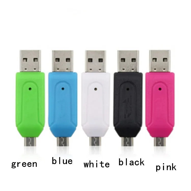 OTG card reader for Android phones and computers in multiple colours with USB 2.0 interface
