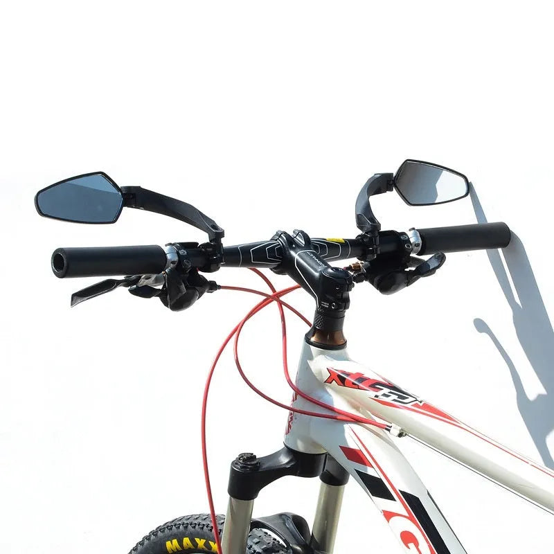 Black rotatable mountain bike rearview mirror made from PMMA acrylic material