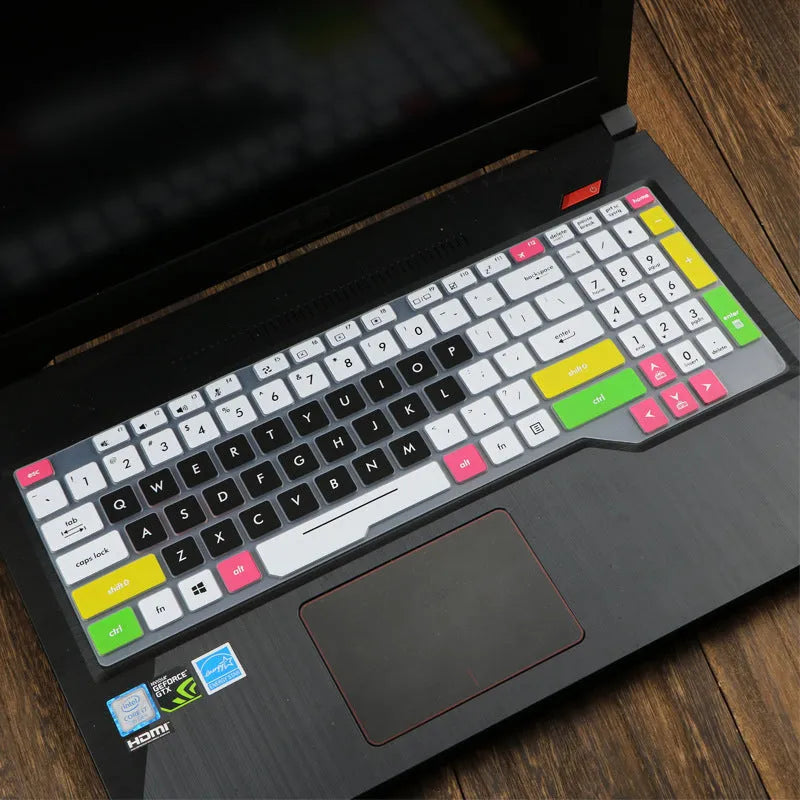 ASUS Flight laptop keyboard protective silicone cover in translucent mint colour showing anti-glare matte finish