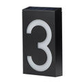 Solar powered outdoor house number light with white LEDs and waterproof ABS housing