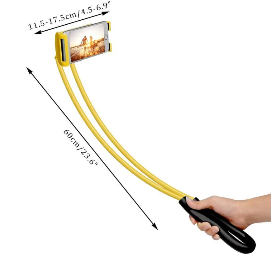White 360-degree rotating universal smartphone holder on a table