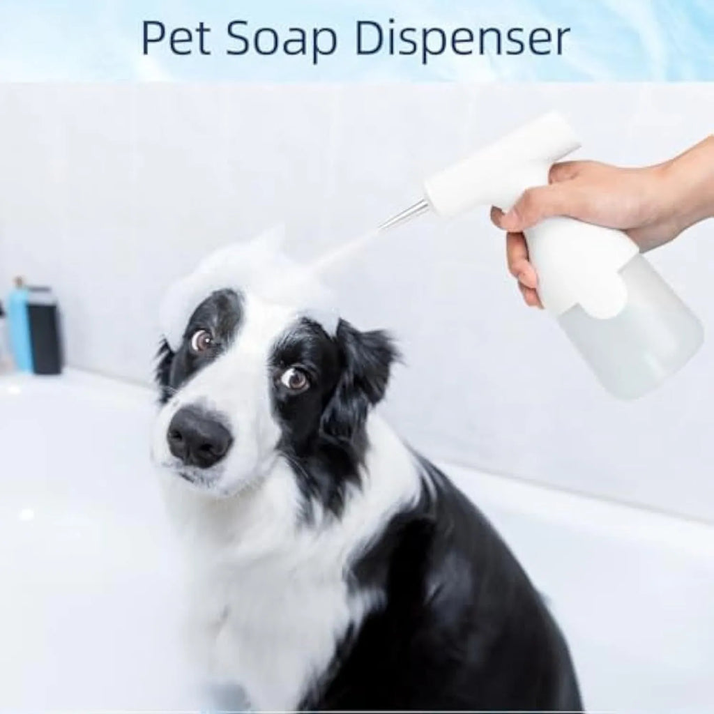White electric foam soap dispenser with two nozzles and USB charging cable
