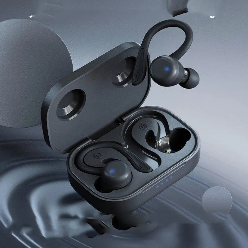 Noise-cancelling true wireless sports headphones with removable ear hooks in five colours