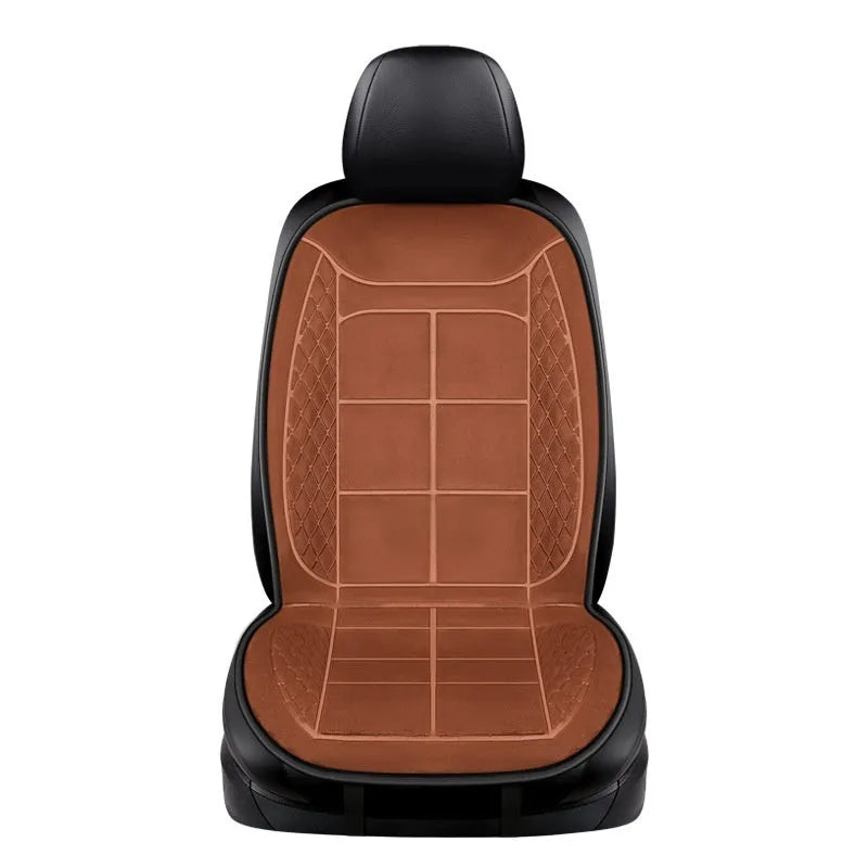 Auto heating car cushion with cotton filling in beige, black, or coffee colours for single or double car seats