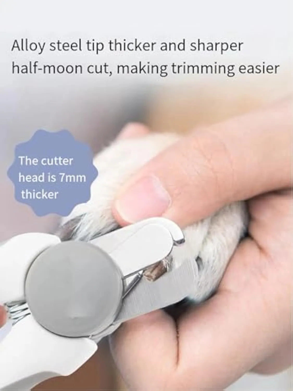 Blue heavy-duty dog nail clippers with safety guard for large dogs with thick nails