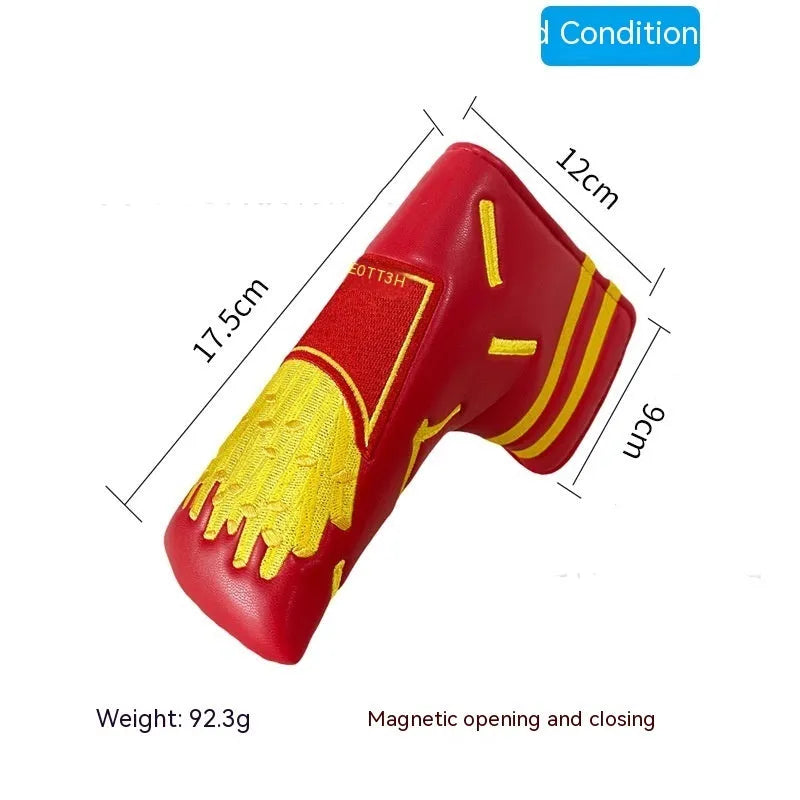 Golf straight bar putter sleeve in various designs including four-leaf clover and animal motifs