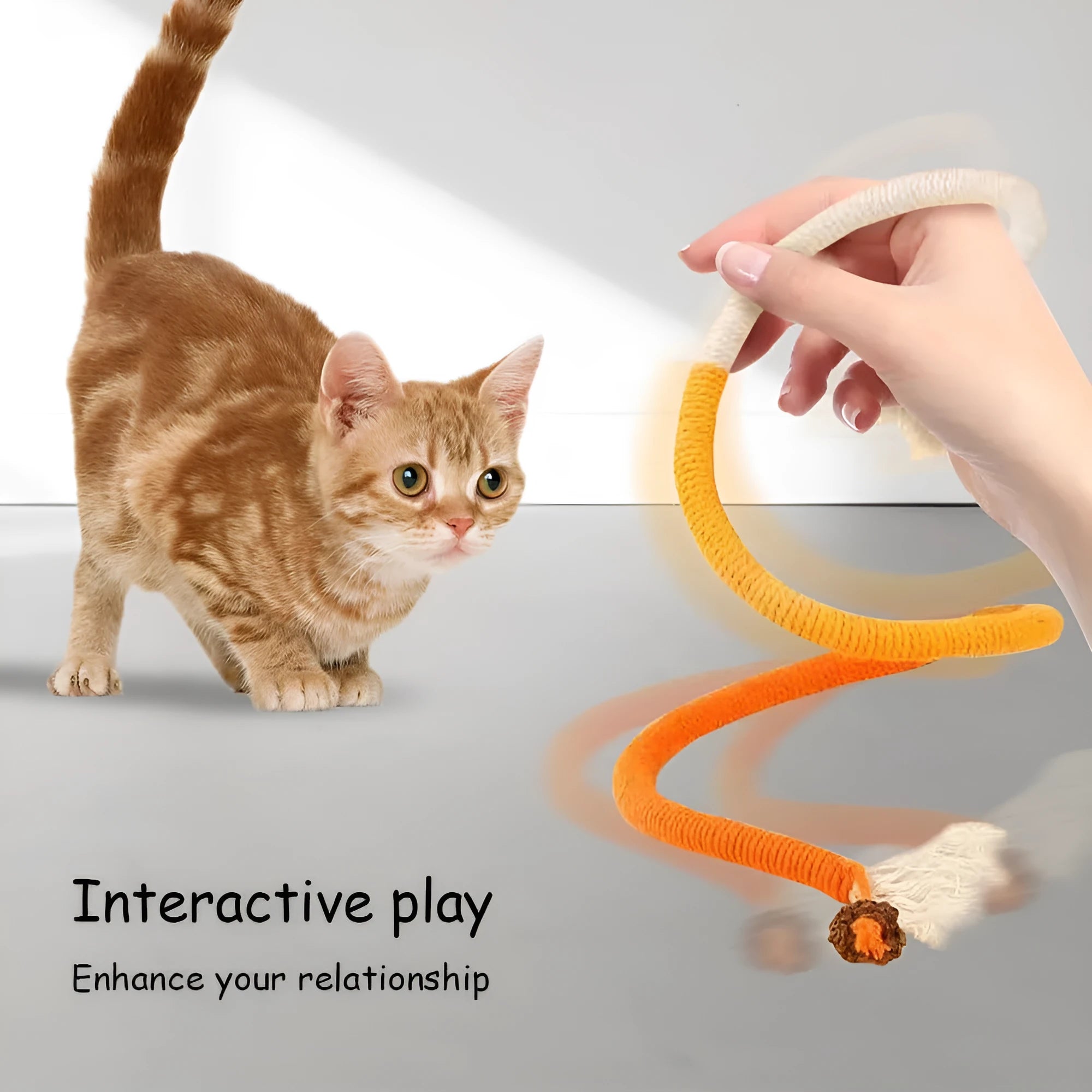 70cm cotton bite rope cat toy in three colour combinations: purple, orange, and red with green