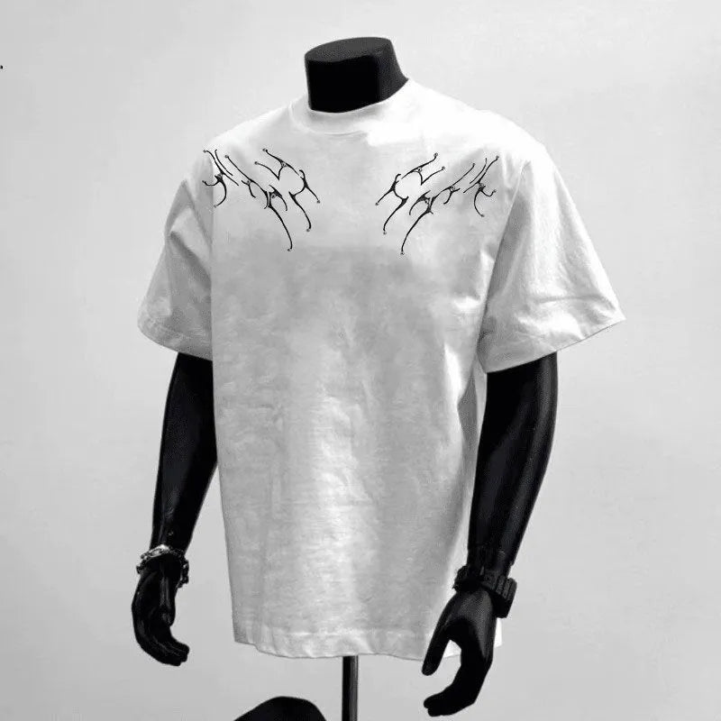 Men's pure cotton short sleeve t-shirt in loose fit business commute style