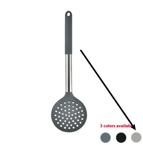 12 piece silicone kitchenware set with rotating storage bucket including spatula, ladle, spoon and cooking utensils